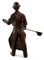 Vasöntő, bronz szobor, jelzés nélkül, jó állapotban, m: 23,5 cm