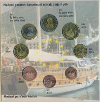 Törökország 2004. 1c,2c,5c,10c,20c,50c,1€,2€ próbaveretek, szettben, díszkiadásb...