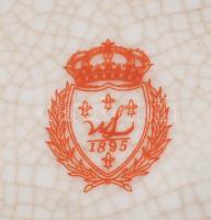 Modern kínai Wong Lee porcelán váza, máz alatt repesztett, kézzel festett, jelzett ("WL 1895&qu...