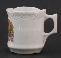 cca 1915 Ferenc József és II. Vilmossal díszített Kerámia bögre,matricás, jelzés nélkül,kopottas, m:...