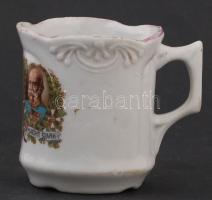 cca 1914/15 Ferenc József és II. Vilmossal díszített Kerámia bögre,matricás, jelzés nélkül,kopottas,...