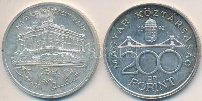 1992. 200Ft Ag "MNB" (2x) T:2,2-