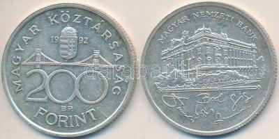 1992. 200Ft Ag "MNB" (2x) T:2,2-