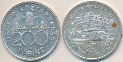 1992. 200Ft Ag "MNB" (2x) T:2,2-