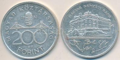 1992. 200Ft Ag "MNB" (2x) T:2,2-