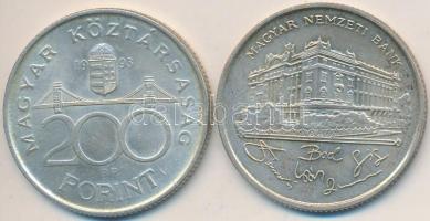 1993. 200Ft Ag "MNB" (2x) T:2,2-