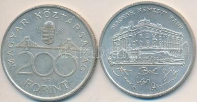 1993. 200Ft Ag "MNB" (2x) T:2,2-