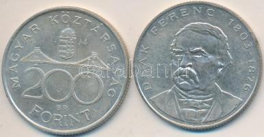 1994. 200Ft Ag "Deák" (2x) T:2,2-