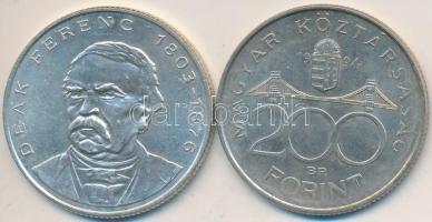 1994. 200Ft Ag "Deák" (2x) T:2,2-