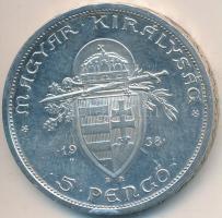 1938. 5P Ag "Szent István" T:2,2- 
Adamo P8.1