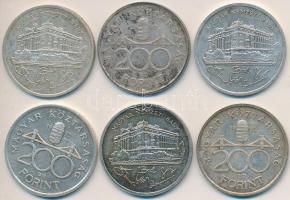 1992. 200Ft Ag "MNB" (6x) T:2,2-