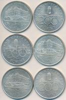 1993. 200Ft Ag "MNB" (6x) T:2,2-