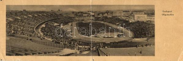1956 Budapest XIV. Népstadion, Magyar-Jugoszláv labdarúgó mérkőzés, panoramacard So. Stpl (EK)