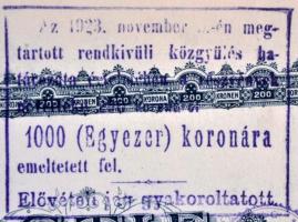 Budapest 1922. "A Magyar Asphalt Részvénytársaság" részvénye 200K-ról, szárazpecséttel, fe...