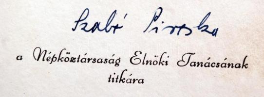 1950 A Magyar Népköztársaság Elnöki Tanácsa oklevele a "Magyar Népköztársaság érdemes művésze&q...