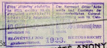 Budapest 1922. "Mezőgazdasági Ipar-Részvénytársaság" 5 részvénye 1000K-ről szelvényekkel, ...