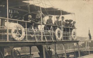 1906 SS Tatra-Fiume, Abbazia-Buccari hajó kirándulás, fedélzeti csoportkép / steamship, on board, group photo (EK)