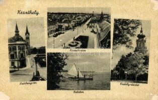 Keszthely, Kossuth utca, Széchenyi tér, Balaton, kastély (Rb)