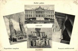 Szeged, Kultúrpalota, Nemzeti emlékcsarnok, Zenélő óra, Fogadalmi templom (Rb)