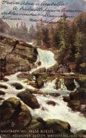 Tátra, Nagytarpataki felső vízesés / waterfall, Raphael Tuck & Sons Oilette No. 6088.