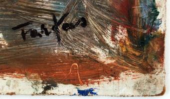 Farkas jelzéssel: Ülő hölgy, olaj, fa, 31×22,5 cm