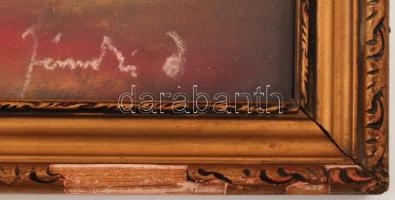 Jándi jelzéssel: Erdőszél, olaj, fa, üvegezett fa keretben, 38,5×58,5 cm