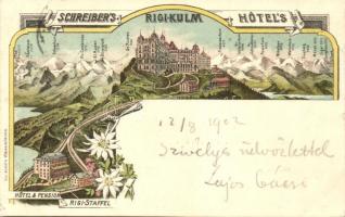 Rigi-Kulm, Schreibers Hotel, floral Art Nouveau litho (b)