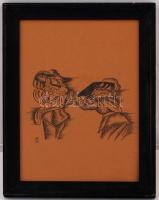 MCP jelzéssel: D'Artagnan, szén, papír, üvegezett fa keretben, 28×18 cm