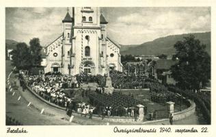 1940 Zetelaka, Országzászló avatás, templom / inauguration of the Hungarian country flag, church