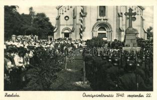 1940 Zetelaka, Országzászló avatás, templom / inauguration of the Hungarian country flag, church