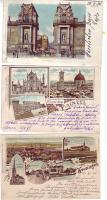 1897-1901 3db külföldi litho képeslap