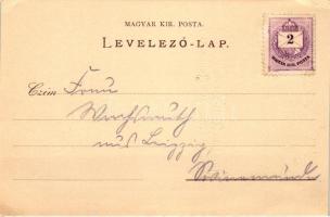 1891 (!!) Budapest, Gruss aus Budapest; ritka, korai képeslap, ismeretlen kiadás / rare early '...