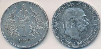 Ausztria 1915. 1K Ag "Ferenc József" (2x) T:2,2- ph.
Austria 1915. 1 Corona Ag "Franz...