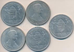 1930. 5P Ag "Horthy jobbra" (5x) T:3 Adamo P8