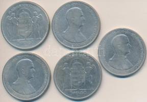 1930. 5P Ag "Horthy jobbra" (5x) T:3
Adamo P8