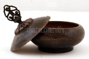 MMM jelzéssel réz ékszertattó doboz, m:13cm