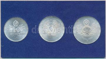 1956. 10Ft + 20Ft + 25Ft Ag "10 éves a Forint" sor MNB tokban T:1-,2