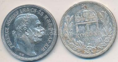 1915KB 1K Ag "Ferenc József" (2x) T:2,2-