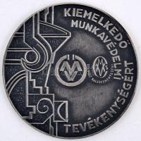 1976. "Csepel Vas- és Fémművek - Kiemelkedő Munkavédelmi Tevékenységért" ezüstözött Br plakett eredeti dísztokban (80mm) T:2