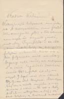 1886 Arany László (1844-1898) saját kezű levele (jún. 30.) sógorának, Szél Kálmán nagyszalontai nagyszalontai esperesnek, lánya, Széll Piroska (1865-1886) egyre inkább súlyosbodó betegségéről, borítékban