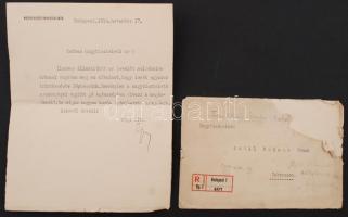 1914 gróf Tisza István miniszterelnök géppel írt, saját kezűleg aláírt levele (nov. 17.) Szél Kálmán...