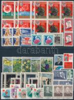 54 db bélyeg, közte teljes sorok, párok és néhány több példányos érték, 2 db berakólapon, 54 stamps with sets, pairs