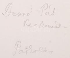 cca 1960 Dezső Pál (Kecskemét): Patkolás, aláírt vintage fotóművészeti alkotás, 30x30 cm