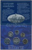 Ausztrália 2001. 5c-2$ (6xklf) "Föderáció centenáriuma" fémpénz szett dísztokban T:1 Australia 2001. 5 Cents - 2 Dollars (6xdiff) "Centenary of Federation" coin set in case C:UNC