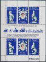 25th anniversary of coronation Elizabeth II minisheet, II. Erzsébet megkoronázásának 25. évfordulója kisív