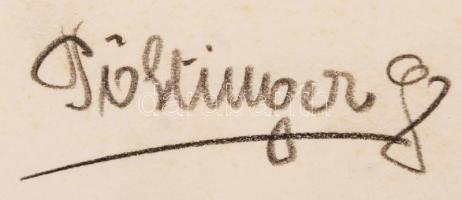 cca 1930 Pöltinger Gusztáv: Délutáni szunyóka, aláírt vintage fotóművészeti alkotás, 30x24 cm