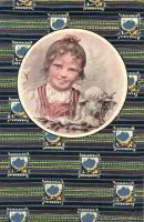 Wiener Werkstätte Stoff Reproduktion B.K.W.I. Serie K Stoffmuster-Entwurf von E. Wimmer (EB)