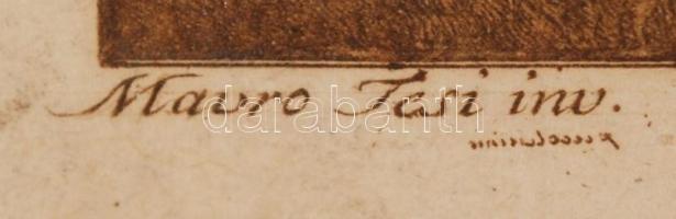 Mauro Tesi: Dissegno apartenente al Sig. Giaccomo Tazzi Biancani metszet utáni nyomat, paszpartuban,...