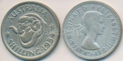 Ausztrália 1954-1960. 1Sh Ag "II. Erzsébet" (2x) T:2-,3
Australia 1954-1960. 1 Shilling Ag...