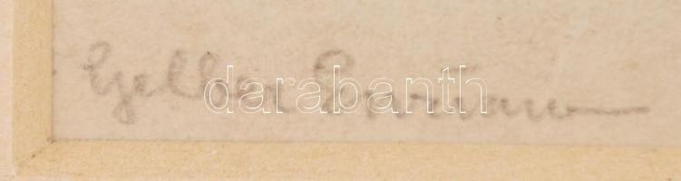 Olvashatatlan jelzéssel: Vadvirágok, metszet, paszpartuban, üvegezettet keretben,jelzett, 14x13cm